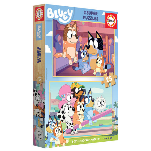  Educa BOIS: Bluey - 2 x 25 pièces 