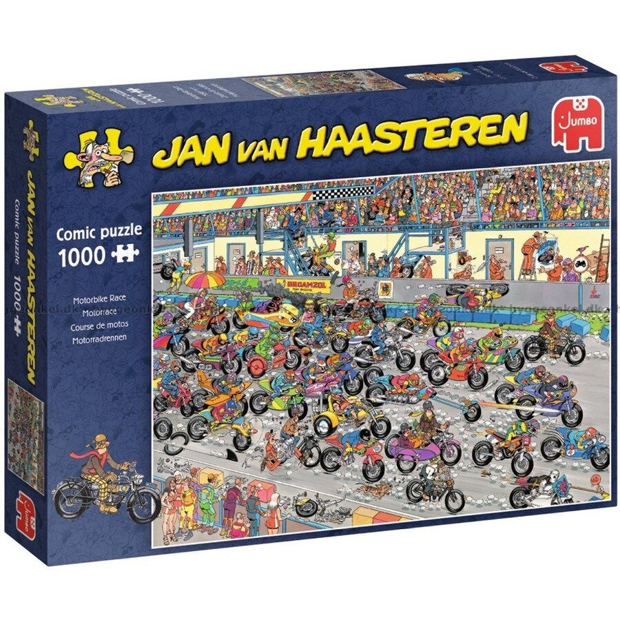 Jan van Haasteren - Motorcycle Racing - jigsaw puzzle of 1000 pieces-1