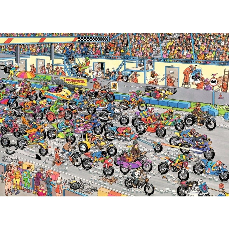 Jan van Haasteren - Motorcycle Racing - jigsaw puzzle of 1000 pieces-2