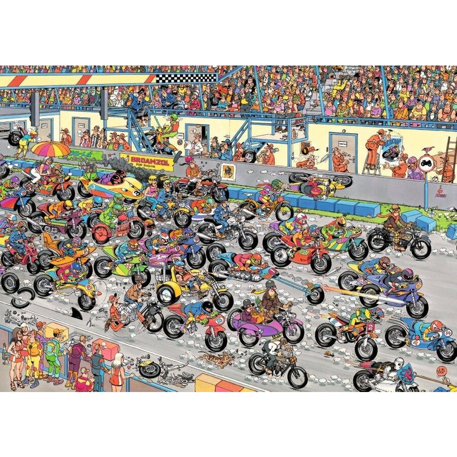 Jan van Haasteren - Motorcycle Racing - legpuzzel van 1000 stukjes-2