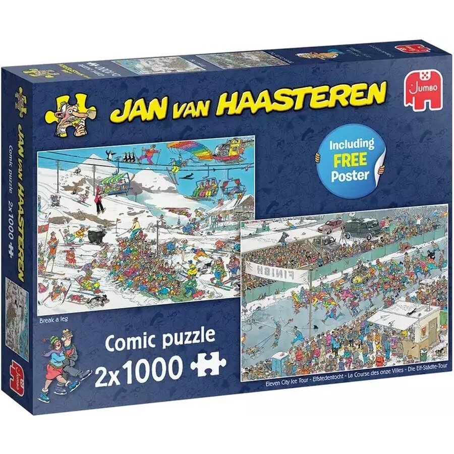 Jan van Haasteren - Break a Leg & Eleven City Tour - 2 puzzels van 1000 stukjes-1