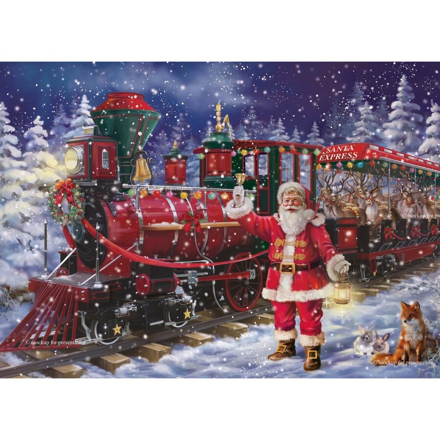 Christmas Collage 1000 Piece Puzzle Old Fashioned Santa Cards