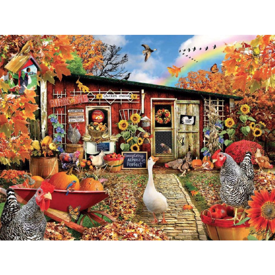 Chicken Crossing - jigsaw puzzle of 500 XXL pieces-2