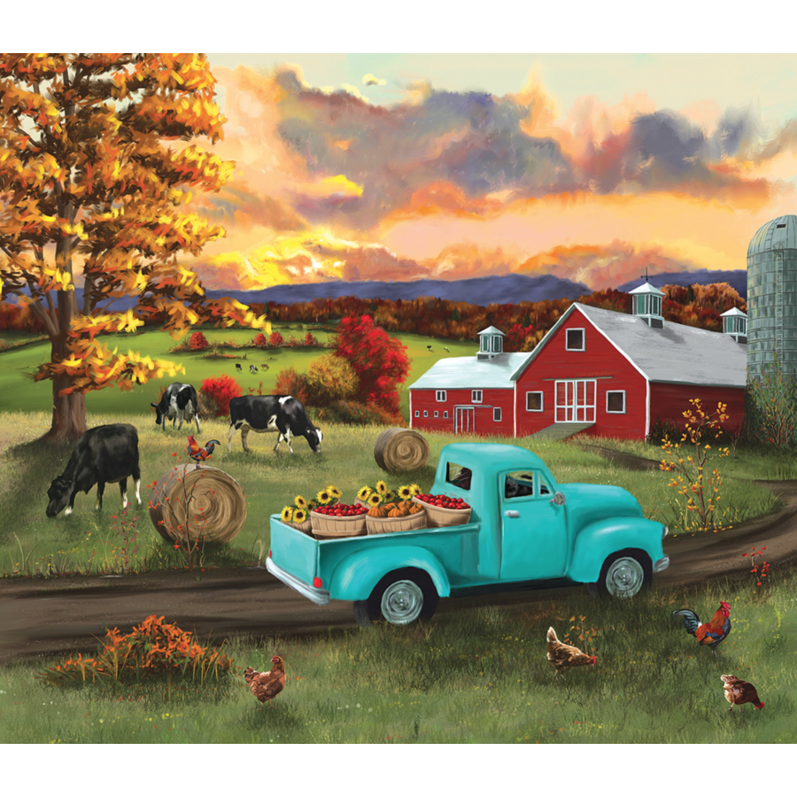 Fall Sunset at the Barn - legpuzzel van 550 stukjes-2