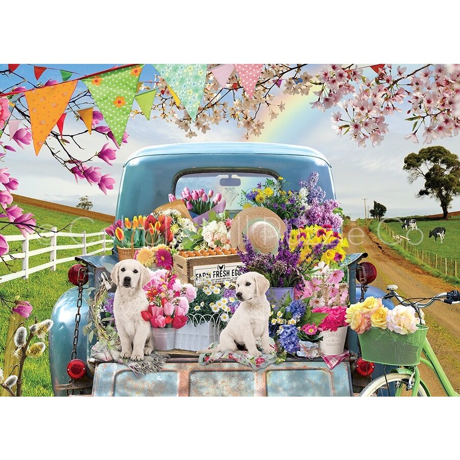 Country Truck in Spring - puzzle of 500 XL pieces-2