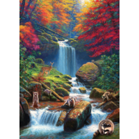 thumb-Mystieke watervallen in de herfst - puzzel van 1000 stukjes-2