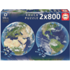 Educa The Earth - 2 Circular jigsaw puzzles - 800 pieces