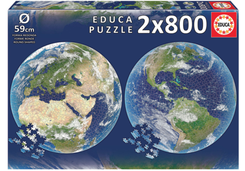  Educa De aarde - 2 Cirkelvormige puzzels - 800 stukjes 