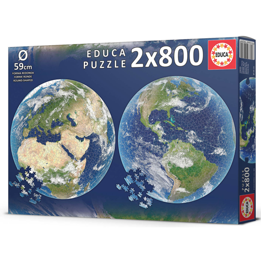 The Earth - 2 Circular jigsaw puzzles - 800 pieces-2