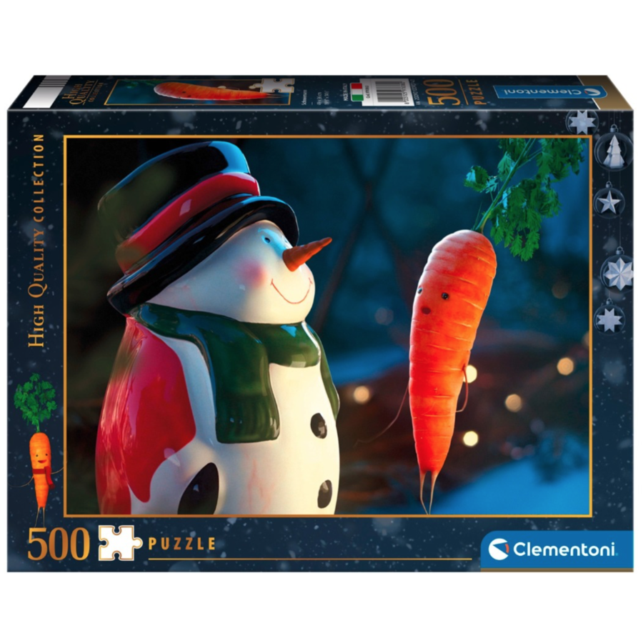 Sneeuwpop met Wortel - puzzel van 500 stukjes-1