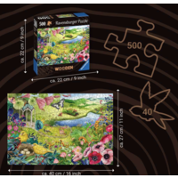 thumb-Jardin sauvage - Puzzle de contour en bois - 500 pièces-4