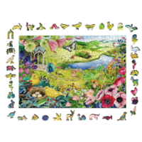 thumb-Jardin sauvage - Puzzle de contour en bois - 500 pièces-2