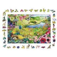 thumb-Wild Garden - Wooden Contour Puzzle - 500 pieces-2