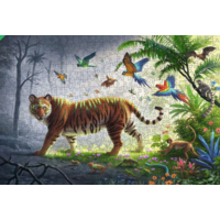 thumb-Tigre dans la jungle - Puzzle de contour en bois - 500 pièces-3