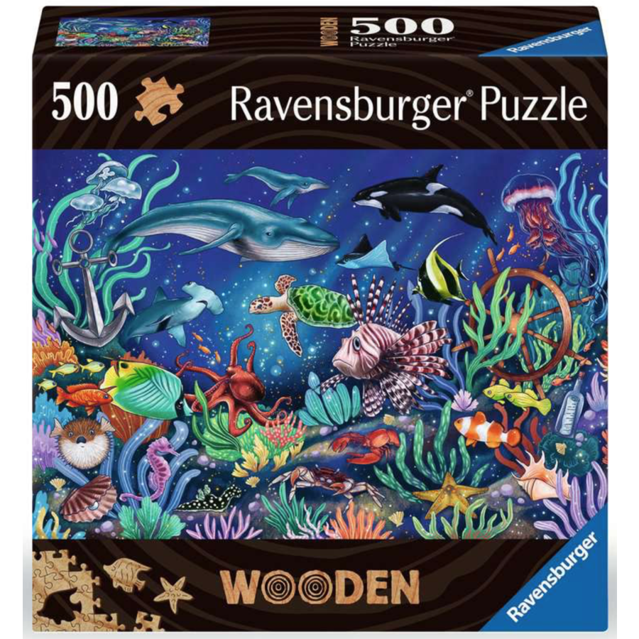 Sous la mer - Puzzle de contour en bois - 500 pièces-1