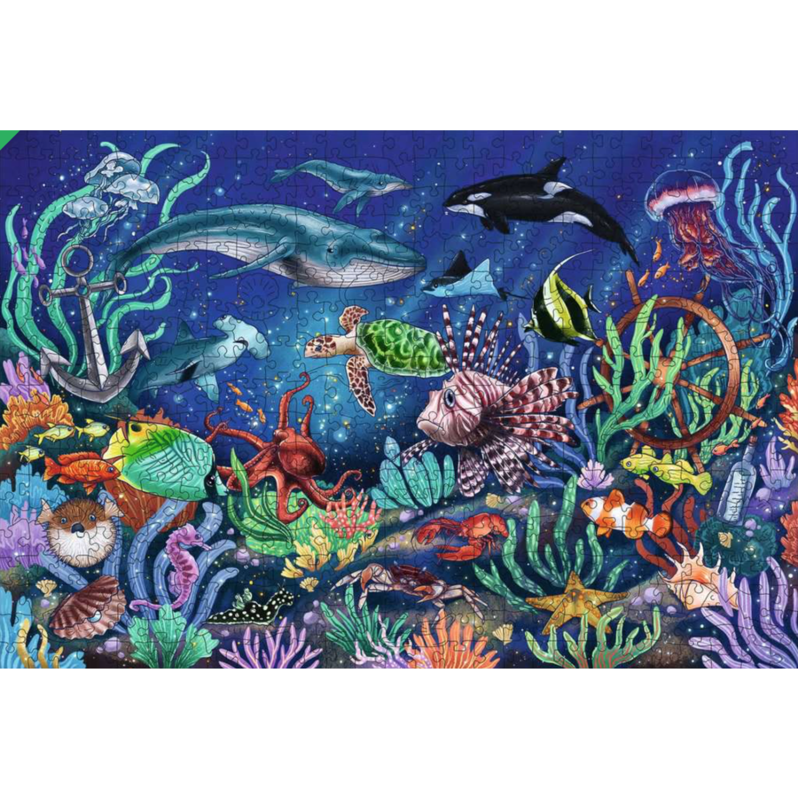 Sous la mer - Puzzle de contour en bois - 500 pièces-3