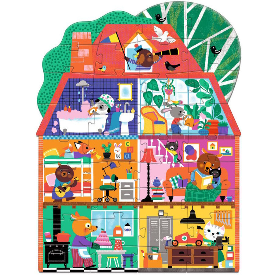 Het huis van de kleine vriendjes - Reuzepuzzel van 36 stukjes-3