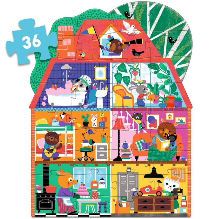 Het huis van de kleine vriendjes - Reuzepuzzel van 36 stukjes-4