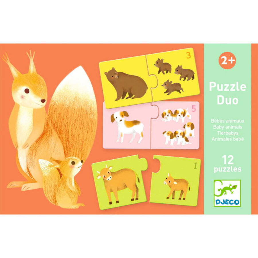 Duo Puzzle - Bébés Animaux - 12 x 2 pièces-4