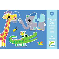 thumb-Puzzle duo - Moving Jungle animals - 6 x 2 pieces-3