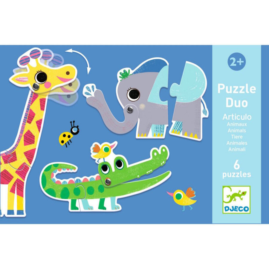 Puzzel duo - Bewegende Jungle dieren - 6 x 2 stukjes-3
