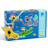 thumb-Puzzle duo - Moving Jungle animals - 6 x 2 pieces-1