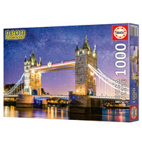 thumb-Tower Bridge, Londres - Glow in the Dark - puzzle 1000 pièces-1