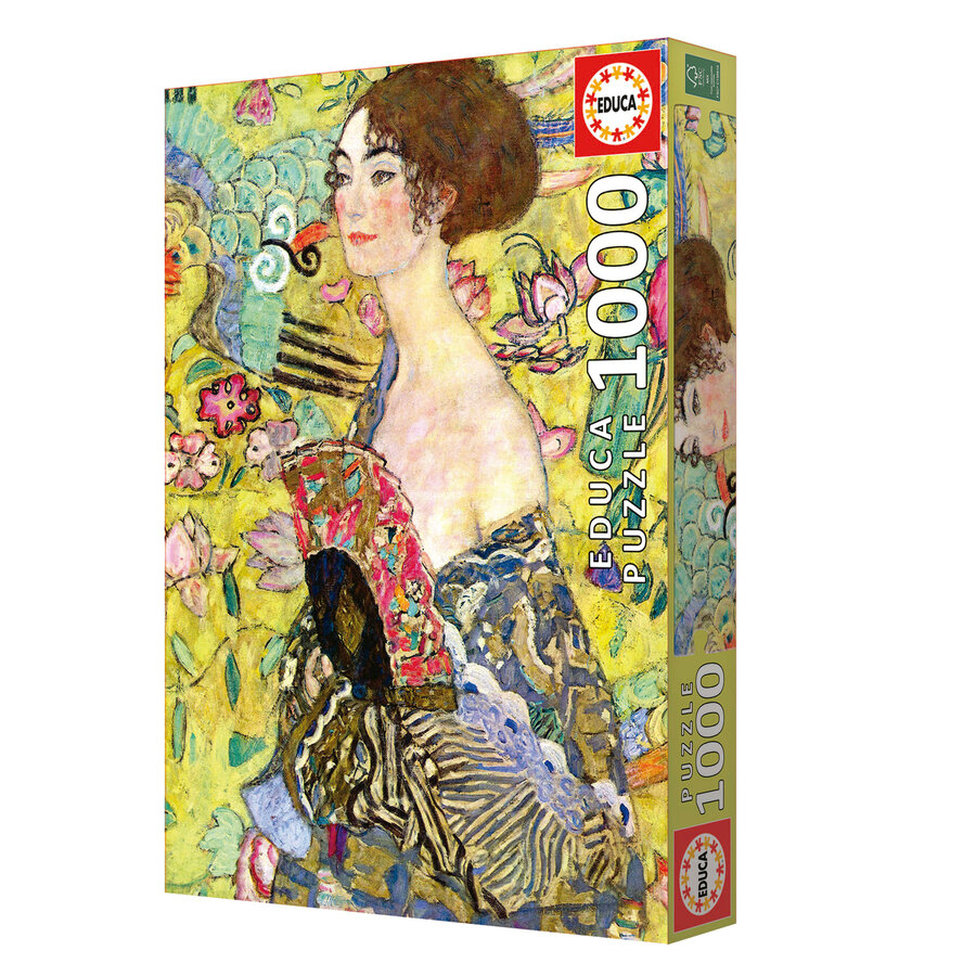 Lady with fan - Gustave Klimt - puzzle of 1000 pieces-1