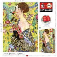 thumb-Lady with fan - Gustave Klimt - puzzle of 1000 pieces-5