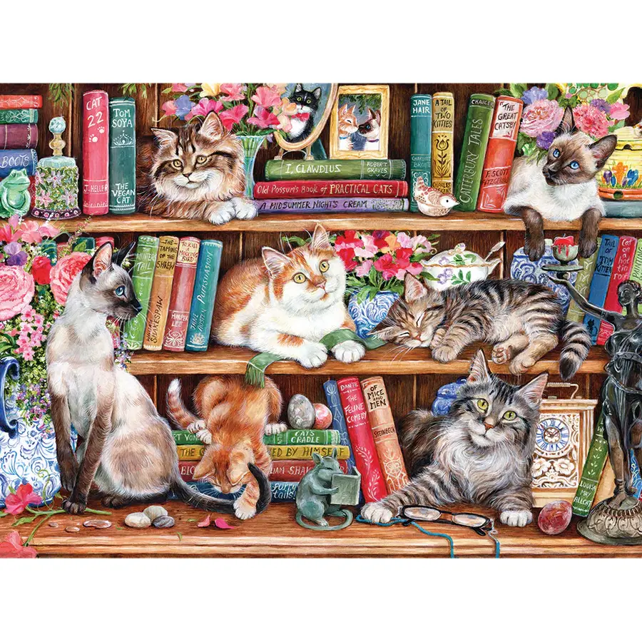 Puss Back in Books - puzzle of 500 XL pieces-2