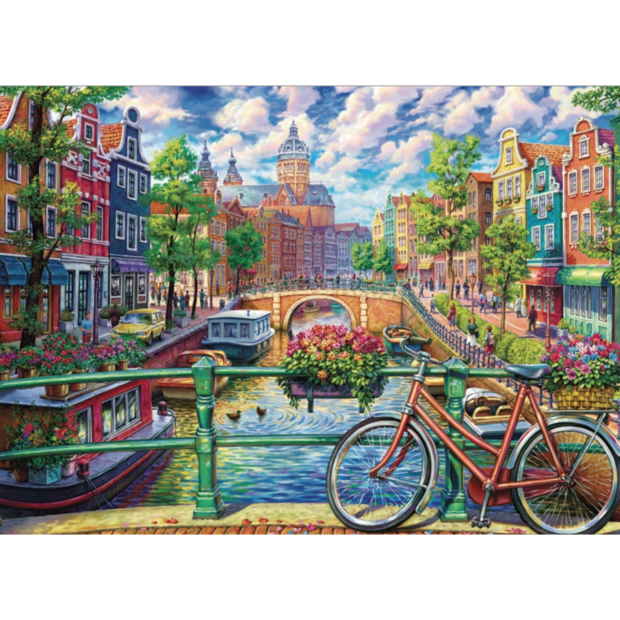 Canal d'Amsterdam - puzzle de 1000 pièces-1