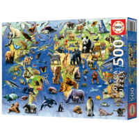 thumb-100 Bedreigde Diersoorten - legpuzzel van 500 stukjes-2