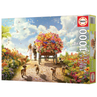 thumb-De Bloemenkar -  puzzel 1000 stukjes-2