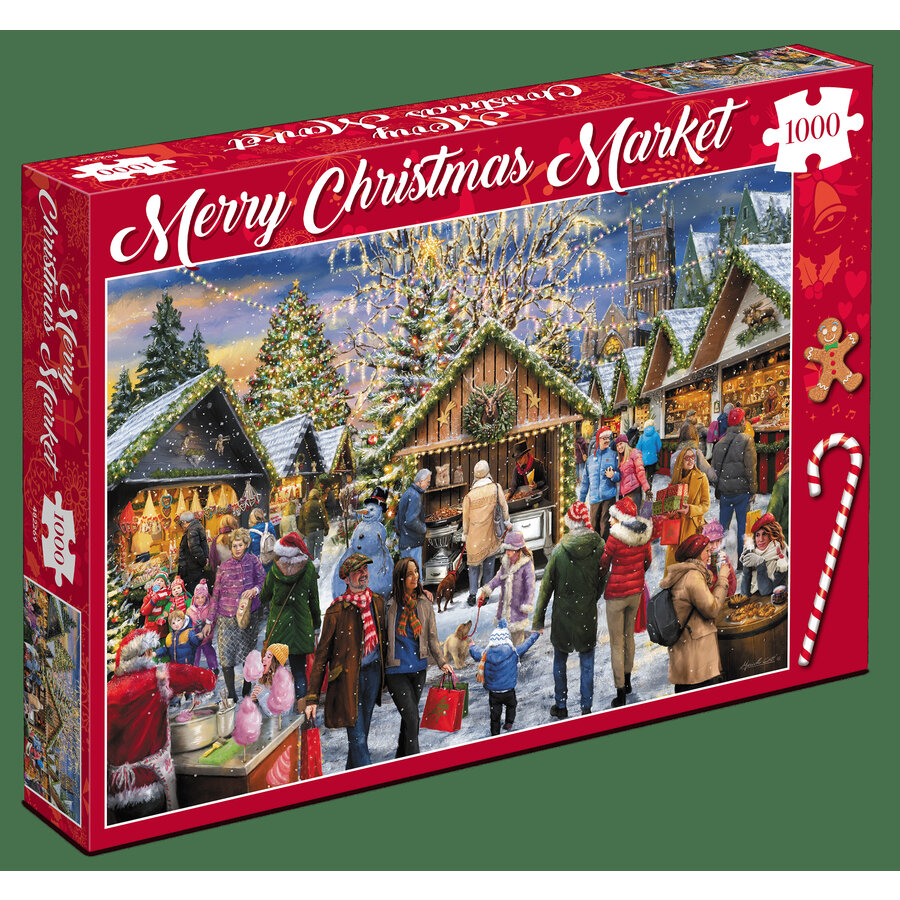 Merry Christmas Market - Kerstpuzzel - 1000 stukjes-2