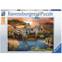 thumb-Zèbres au point d'eau - puzzle de 500 pièces-1