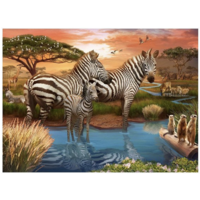 thumb-Zèbres au point d'eau - puzzle de 500 pièces-2
