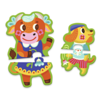 thumb-Big and small on the farm - 8 puzzles of 2 pieces-4