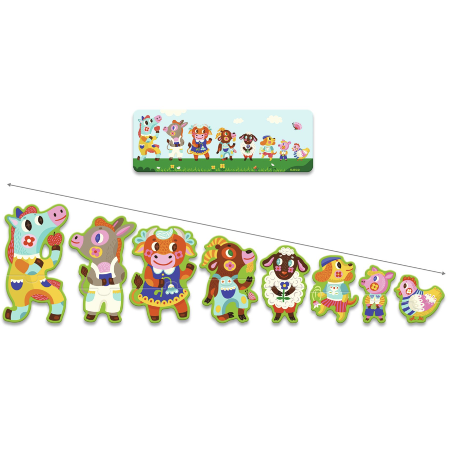 Big and small on the farm - 8 puzzles of 2 pieces-2