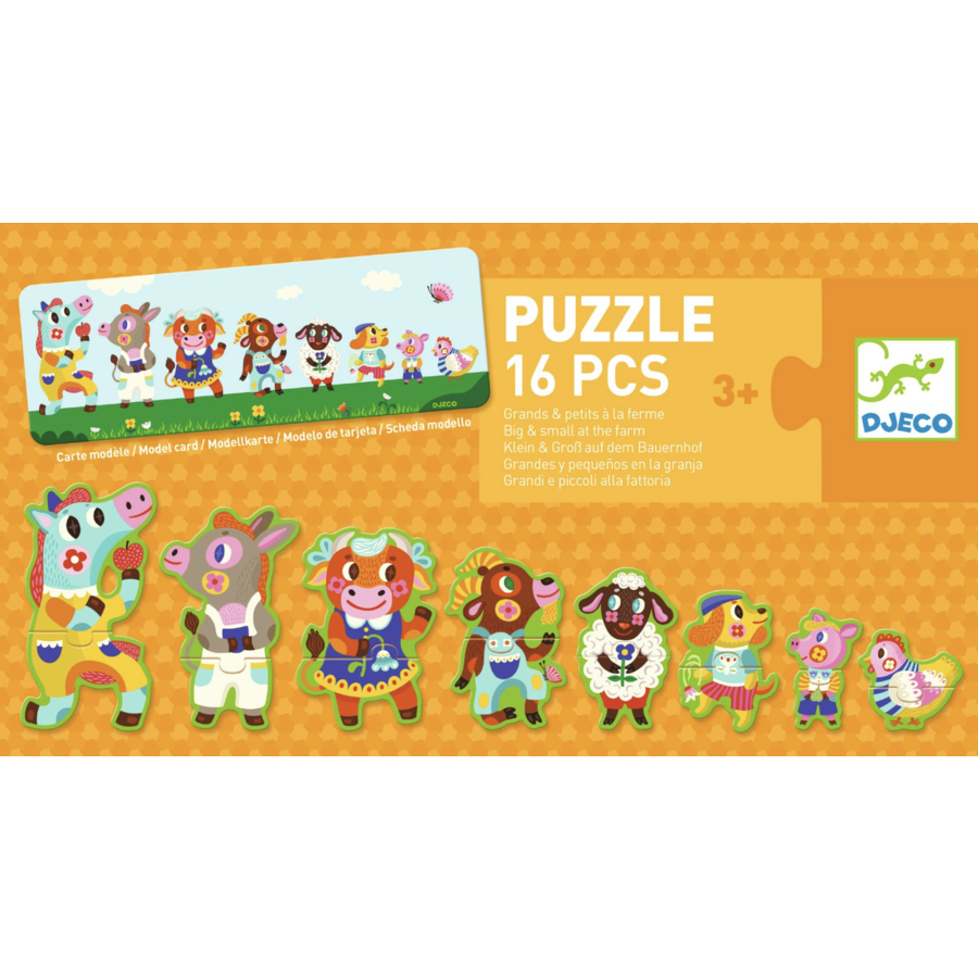 Big and small on the farm - 8 puzzles of 2 pieces-5