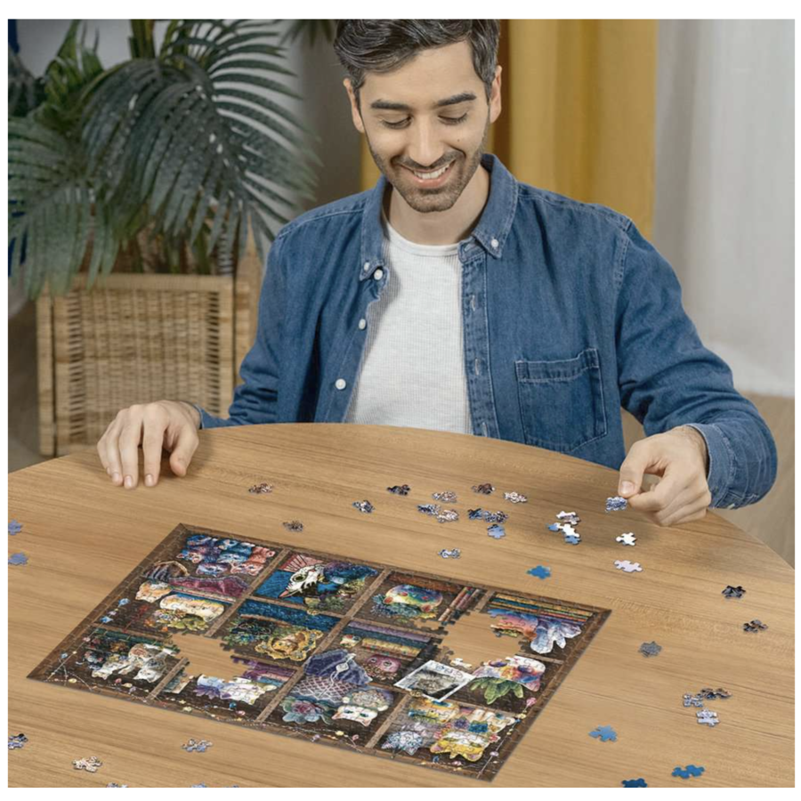 Chats et plantes grasses  - puzzle de 500 pièces-3