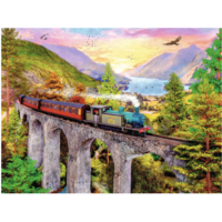 thumb-Train sur le viaduc - puzzle de 1500 pièces-2