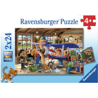 thumb-Réparation d'avions et de trains - 2 puzzles de 24 pièces-3