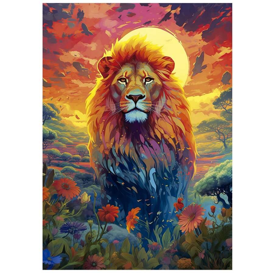 De Leeuw en zijn Majestueuse Verschijning - legpuzzel van 500 stukjes-2
