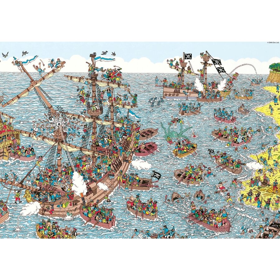 Where's Wally - Being A Pirate - jigsaw-search puzzle of 1000 pieces-2