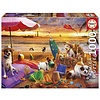 Educa Spelende honden op het strand -  puzzel 1000 stukjes