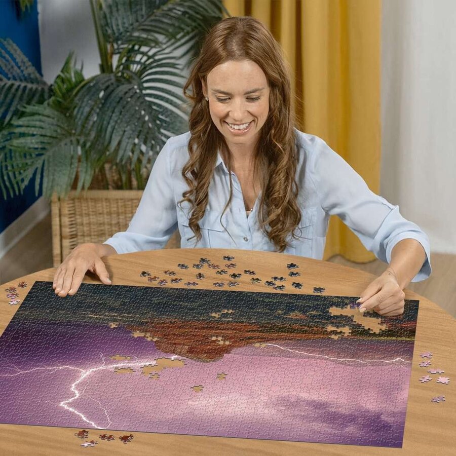 Pink Thunder - power of nature - jigsaw puzzle of 500 pieces-3