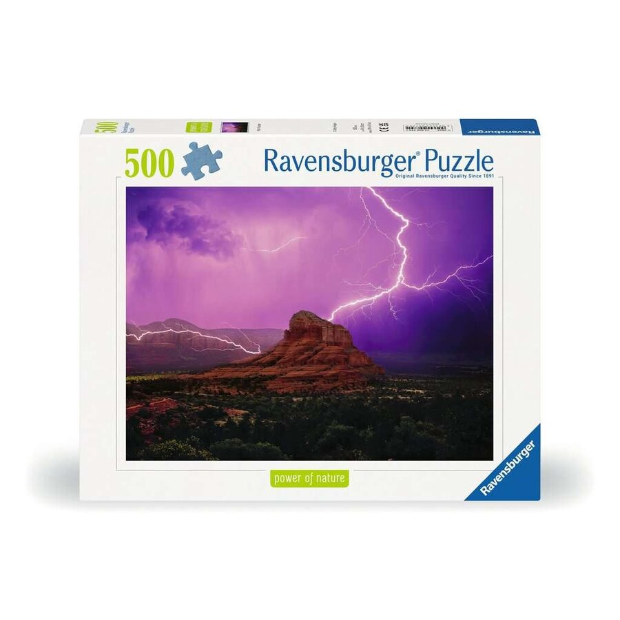 Pink Thunder - power of nature - jigsaw puzzle of 500 pieces-1