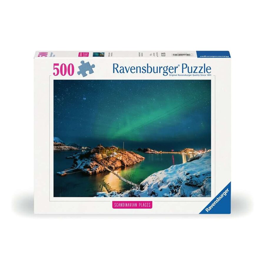 Noorderlicht bij Bergsfjord - puzzel van 500 stukjes-1