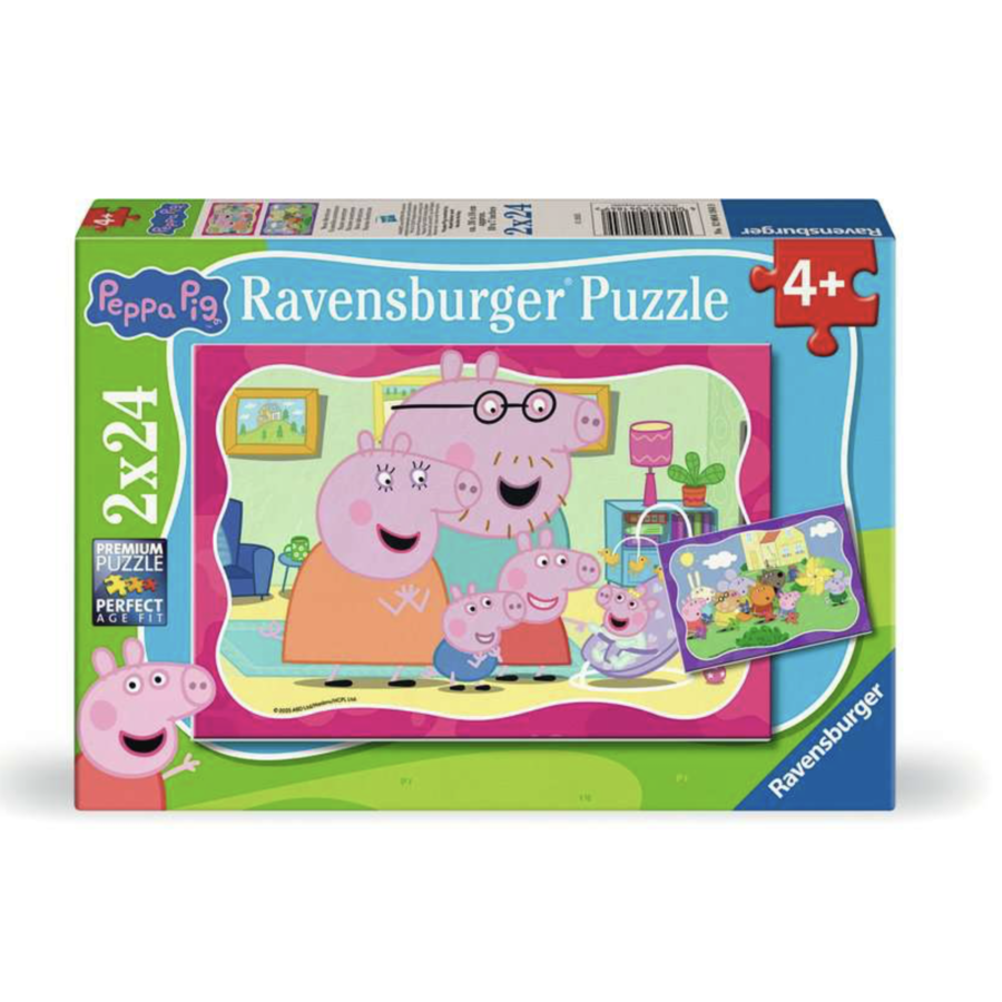 Peppa Pig - 2 puzzels van 24 stukjes-1