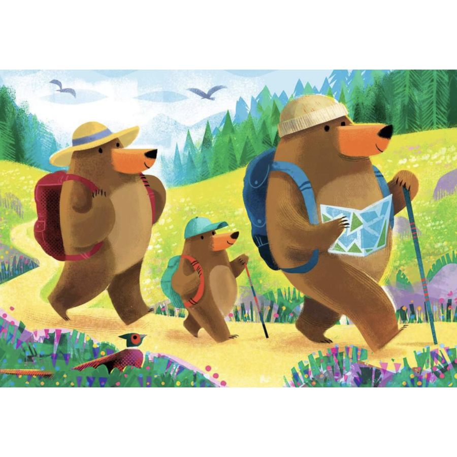 Bear family on holiday - 2 puzzles of 24 pieces-2